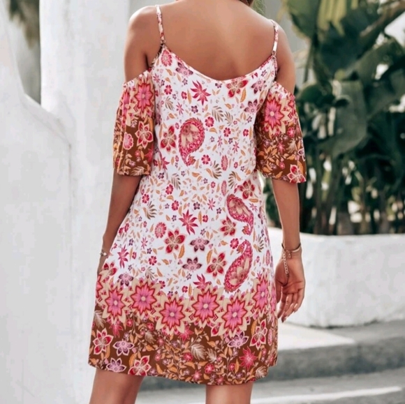 Women's boho hippie paisley dress - Picture 4 of 4